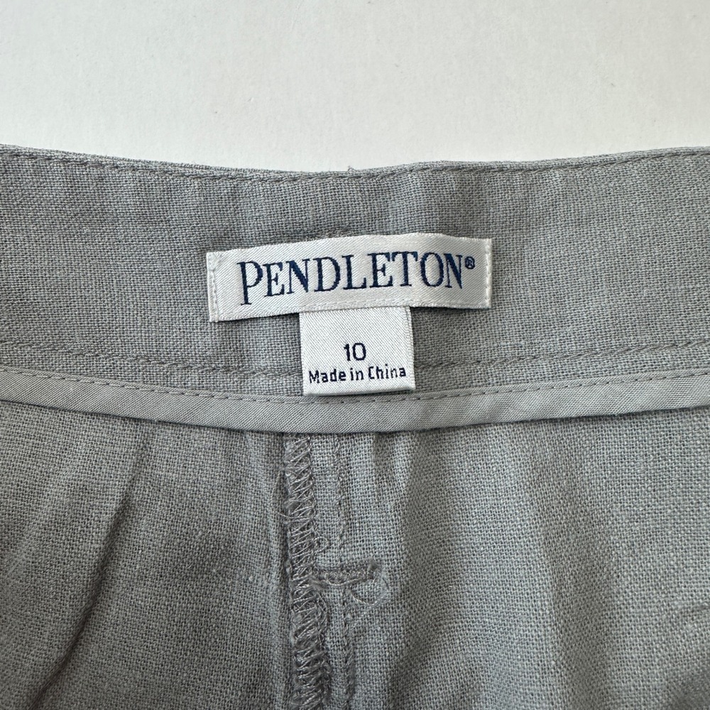 Pendleton Linen Blend Wide Leg Pants Trousers Gray Career Casual Women's Size 10 - Picture 9 of 15
